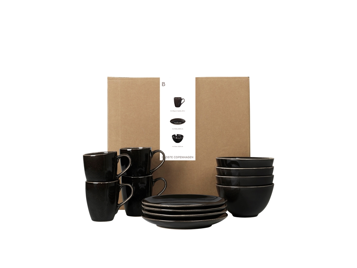 Nordic Coal Set de vaisselle pour quatre